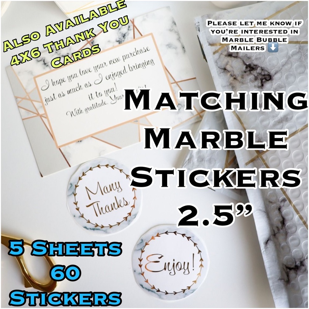 60 2.5” Marble Stickers PRICE IS FIRM - Picture 3 of 4